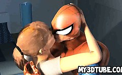 3D Mary Jane gets her pussy licked by Spiderman