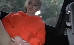 Pretty Blonde College Girlfriend Fingering Herself On Bus
