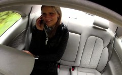 Blonde Fucked Leaning On Hood Of Fake Taxi