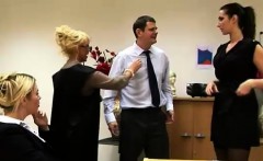 Brit Girls And Mif Strip Cfnm Guy In Office