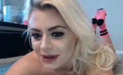 Blonde porn star in a close up creampire