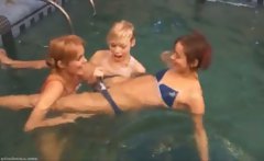 Three Russian Babysitters In The Pool