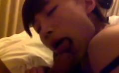 Amateur Hairy Asian Sucking Cock 1