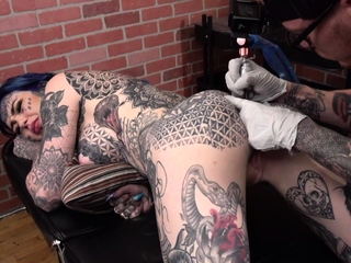 Amber Luke gets a butthole tattoo and a good fucking