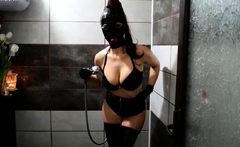 Beautiful fetish chocolatehole actions with latex and bdsm