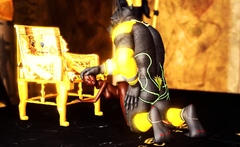 Anubis fucks hard a sexy slave ebony in an egyptian temple