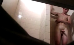 Str8 Spy Caught A Friend Jacking In The Shower
