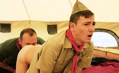Stern hairy daddy barebacks hot innocent lad in tent