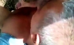Daddy Bear Sucking Cock In Forest