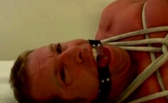 Cute muscular guy Derek tied up and gagged