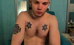 Irresistible shaved hair tattoo masturbating Part 5