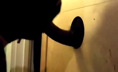 BBC getting sucked at homemade glory hole with CIM