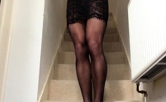 Black Lace Crossdresser Fun