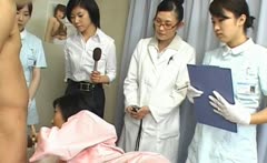 Asian wife is examining female workers
