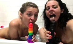 Amateur lesbians toy and lick pussy