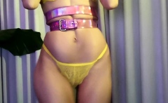 Amateur striptease and Solo masturbation