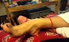 Asian Amateur Footjob POV